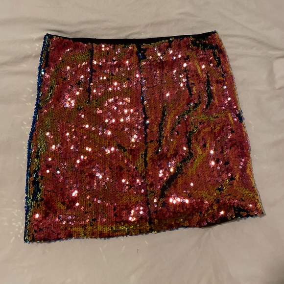 Sequin Glam Party Going Out Sexy Chic Girly Artsy Trendy Baddie Hip Mini Skirt - Picture 5 of 5